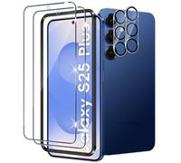 Xunzii Pellicola Vetro Temperato per Samsung Galaxy S25 Plus/S25+ 5G, con Nero Protezione Lente Fotocamera, [Durezza 9H Anti Graffi] Vetrino Protezione Schermo Pellicola Protettiva [2+2 Pezzi]