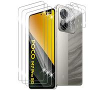 Xunzii Pellicola Vetro Temperato per Xiaomi Poco M7 Pro 5G, con HD Protezione Lente Fotocamera, [Durezza 9H Anti Graffi] Vetrino Protezione Schermo Pellicola Protettiva [3+3 Pezzi]
