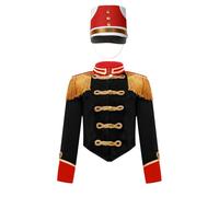 XUNZOO Costume Fanfara Bambinobambina Giacca In Velluto Con Cappello Scuola Jazz Serate E Competizioni Nero 5-6 anni