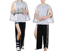XUOUP Intimo Termico con Cerniera Laterale, Facili da Indossare E Togliere, Adatti per L'ospedale E L'assistenza Domiciliare per La Convalescenza Post-operatoriatop+Pants,XL