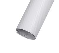 XUPHINX Foglio per Autoadesivo a Cambiamento di Colore per Auto, Pellicola in Rotolo di Vinile 3D Lucido ad Alta lucentezza, Pellicola Antiaderente Lucida, Senza Bolle d'Aria (127x30cm) Bianco