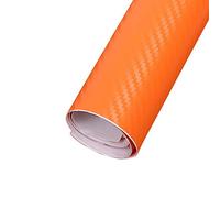 XUPHINX Pellicola Adesiva per Auto Cambia Colore, Film in Fibra di Carbonio Spessa 3D Solido Rotolo di Pellicola Lucida Avvolgente - Senza Bolle d'Aria Rilascio Libero (127x30cm) Arancione