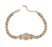 XUPING Bracciale Vergine Maria Donne 18K Placcato Oro Bracciale Rosario Lunghezza 20cm