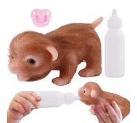 XUQEAYWD Cuccioli Giocattolo per Bambini - Mini cucciolo in silicone con biberon e tettarella - Cane giocattolo educativo prescolare,Regalo Natale Pasqua Compleanno Decorazione Casa Asilo 3+ Anni