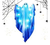 XUQEAYWD Decorazioni Fantasma Halloween,Fantasma LED Illuminato Regolabile,Con Suoni Appendibili Figurine Statua Luminosa - Figure Appese per Esterni Casa Giardino Portico Finestra Notte Festa