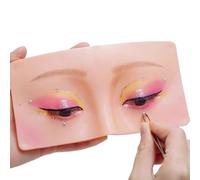 XUQEAYWD Tavola Per Pratica Trucco Occhi E Viso | Trucco In Silicone Riutilizzabile - La Testa Manichino in Silicone per il | Per Principianti Artisti Autodidatti Professionisti Appassionati