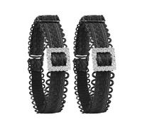 XuQiZZpp 1 paio di cinghie elastiche da donna con tacco alto con strass fibbie lunghezza regolabile lacci cinture per una vestibilità sicura