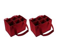 XuQiZZpp 2 sacchetti riutilizzabili per 6 bottiglie di vino, in feltro spesso, con divisori interni per un trasporto sicuro di birra e champagne