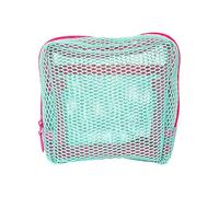 XuQiZZpp Borse di trucco portatili degli organizzatori di viaggio compatti della borsa cosmetica delle maglie traspiranti con i sacchetti quadrati di vari della chiusura lampo