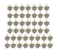 XuQiZZpp Ciondolo a forma di cuore in lega di ispirazione antica, accessorio per la creazione di gioielli e decorazioni per borse, accessori per collane