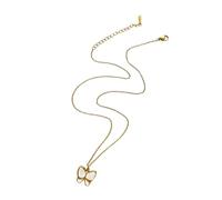 XuQiZZpp Collana a catena regolabile con fiori e farfalle, ipoallergenica, in acciaio inox, accessorio alla moda