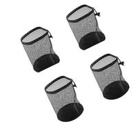 XuQiZZpp Confezione da 4 sacchetti a rete per palline da golf, capacità 50 riutilizzabili, organizer con coulisse per attrezzature sportive, accessori da golf con bordo rinforzato