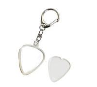 XuQiZZpp Custodia trasparente con chiusura per plettri per chitarra, accessorio portatile per chitarristi, accessori per chitarra, Keychai a forma di cuore