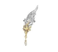 XuQiZZpp Elegante polsino dell'orecchio piumato clip su gioielli senza trafitto gotico accessorio unisex lega scuro moda decorazione