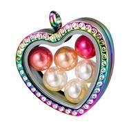 XuQiZZpp Gioielli creativi che fanno ciondolo a forma di cuore in acciaio inossidabile texture forniture artigianali adatto per collana gioielli che fanno accessori, Misura unica, come descritto, come