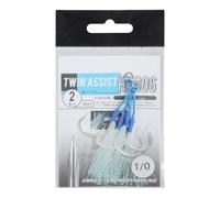 XuQiZZpp Jigs Slow Fall Amo da pesca Dancing Stingers Jigging Esche Assist Ganci con Teaser Ricambio 2 Pack Acqua Salata