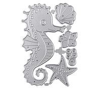 XuQiZZpp Seahorse Per Shell Metallo Fustelle Stencil Scrapbooking Album Carta Carta Modello Stampo Goffratura Artigianato Decorazione