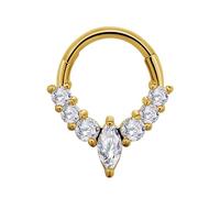 XuQiZZpp Semplice anello da naso in cristallo clicker per setto nasale in acciaio inox accessorio per cartilagine dell'orecchio elegante gioielli per il corpo