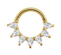 XuQiZZpp Semplice anello da naso in cristallo clicker per setto nasale in acciaio inox accessorio per cartilagine dell'orecchio elegante gioielli per il corpo