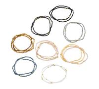 XuQiZZpp Set di 19 braccialetti elastici con perline di vetro, design comodo per tutte le età, attività artigianali e divertimento creativo colorato