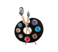 XuQiZZpp Spilla smaltata in cristallo scintillante in tavolozza dell'artista Design liscio colorato unisex accessorio moda gioielli in lega di zinco
