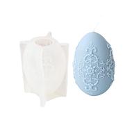 XuQiZZpp Stampo in resina a forma di fiore per uova di Pasqua in silicone, per biscotti, fondente, sapone, uova di Pasqua, stampo in silicone a forma di palla di fiore, stampi per arte