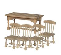 XuQiZZpp Tavolo da pranzo in miniatura in finto legno per decorazione case delle bambole e decorazione creativa per case delle bambole