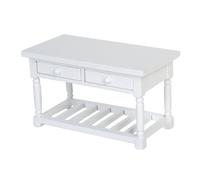 XuQiZZpp Tavolo in miniatura in legno realistico con cassetto apribile scala 1/12 mobili per case delle bambole collezione di modelli di scena ristorante
