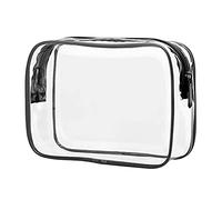 XuQiZZpp Trousse per cosmetici, collane, orecchini, piccoli oggetti, per casa, bagno, ufficio, viaggi, sacchetti trasparenti a prova di perdite, Nero , 20*15*5cm