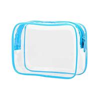 XuQiZZpp Trousse per cosmetici, collane, orecchini, piccoli oggetti, per casa, bagno, ufficio, viaggi, sacchetti trasparenti a prova di perdite, Blu, 20*15*5cm