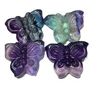 XUQULI Gemme per la Decorazione Natural lucidata Blu Viola Fluorite Cristallo Cristallo Mini Farfalla in Pietra a Farfalla di Pietra guarigione Home Decor Cristalli Aura Chakra Crystal