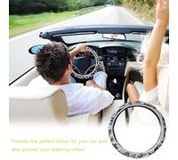 XURJUMI 1 Pezzo Coprivolante per auto, Coprivolante Auto Universale, Adatto per volanti da 37-39 cm, Breve peluche inverno caldo, accessori auto interni per tutte le auto