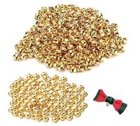 XURJUMI 100 Pezzi Campanellini Metallo,Mini Campane Per Creazione Di Gioielli E Accessori Di Natale Art Craft, Oro - 8Mm Piccoli Campanelli Artigianali Per Cani E Gatti