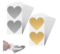 XURJUMI 50 Pezzi Adesivi da Grattare, Oro e Argento, Cuore e Dialogo, Gratta e Vinci Adesivo Etichette, Romantico e Giocoso, Per Ogni Occasione