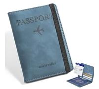 XURJUMI Porta Passaporto e Etichetta Valigia Aereo, Pelle Pu Custodia Passaporto Cover con Blocco Rfid, Portapassassaporto per Portapassaporto Carte Di Credito, D'Identità e Documenti Di Viaggio