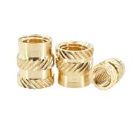 Xuro Inch Brass Hot Melt Insert Nut 1/4"-10-32 Threaded(10-32(OD7.1mm) 30Pcs,Length 3 I 8 inch)