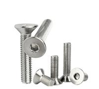 Xuro M1.6 M2 .5 M3 M4 M5 M6 M8 M10 304 Acciaio inossidabile Vite a testa svasata con esagono incassato a piatta Bulloni a brugola DIN7991(65mm,M5 (10pcs))