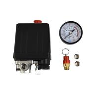 Xuro Pressostato for compressore d'aria a 4 porte da 175 psi, regolatore del collettore + valvola di sicurezza, parte pneumatica, tappi di chiusura for interruttore del compressore d'aria
