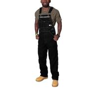 XUSAI Salopette Denim Bib Overall Moda Relaxed Fit Robusto Jeans Overall Regolabile Lavoro Bib Jumpsuit,Nero,5XL