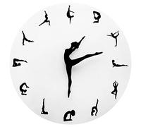 XUSANSHI 30 cm Reloj de Pared GYM Fitness Yoga Posture Orologio da parete Flessibile Ragazza Silenzioso Orologio moderno Orologio Home Decor Meditation Decor Yoga Studio Relax Gift