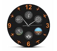 XUSANSHI 30 cm Reloj de Pared Strumento di volo con velivoli militari Orologio da parete silenzioso Orologio da parete per aviatore di aviazione Design moderno Pilot Home Decor Gift