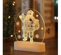 Xusdamyj 3D Babbo Natale Notte Luce Tavolo Scrivania Base Bianca USB & Batteria Luci Da Tavolo LED Lampada Da Tavolo Natale Casa Amore Compleanno Decorazione