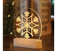 Xusdamyj 3D fiocco di neve notte luce tavolo scrivania base bianca USB & batteria luci LED lampada da tavolo Natale casa amore compleanno decorazione