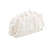 Xusdamyj Borsa cosmetica con volant, Shell-Beige, 18x10x10cm