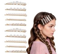 Xushengsheng 10 fermagli per capelli con perle francesi, eleganti fermagli per capelli da sposa