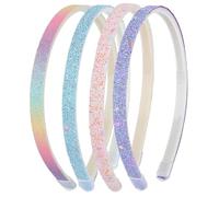 Xushengsheng Cerchietto in plastica lucida antiscivolo, con denti spessi e coriandoli colorati lucidi