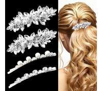 Xushengsheng Strass flangia, perla matrimonio hair clip cristallo hair clip diamante hair clip