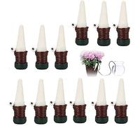 Xusxes 12 Pezzi Distributore di Acqua per Piantasfere di Irrigazione per Fiori,Irrigazione a Goccia Automatica, Regolabile Irrigazione Automatica Vasi Sistema, per Piante, Fiori, Bonsai