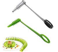 Xusxes 2 Pezzo Affettatrice a Spirale, Taglia Patate a Spirale, Utensile Manuale Tagliare Verdure a Spiral Portatile, Pratici Accessori Cucina, Spiralizzatore per Patate, Cetrioli, Carote, Frutta