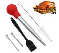 Xusxes Siringa in Acciaio Inox, Siringa per Carne, Iniettore per Marinata, Siringa per Carne BBQ, Siringa per Alimenti da Cucina, Siringa Alimentare, Set di Siringhe per Arrosto per Tacchino